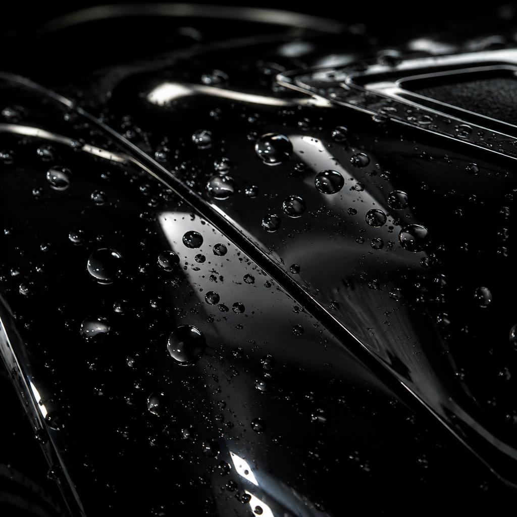 Glanzende lak met waterdruppels